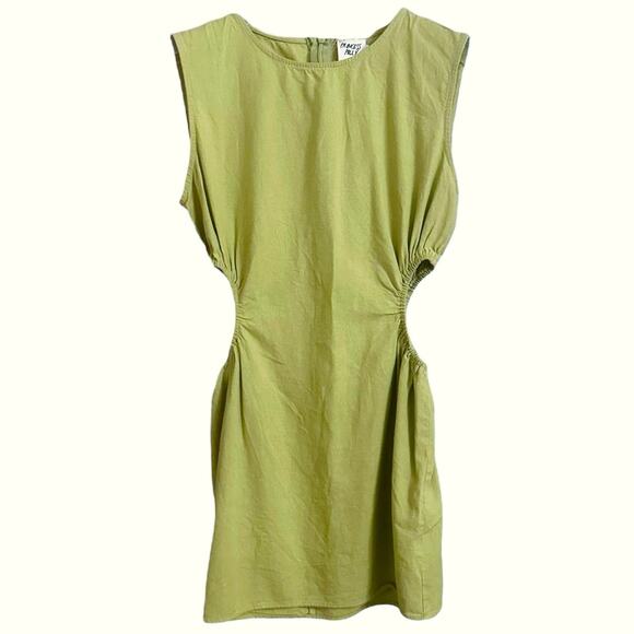 Princess Polly Sleeveless Short Dress Cut Out Tank Mini Dress Back Zip Green 4 - Picture 2 of 6
